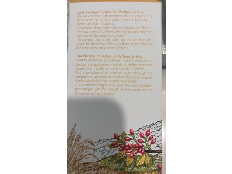 Hermes Paris Eau De Toilette, Un Jardin A Cythere, 3.3 fl oz/100 mL