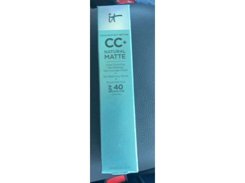 It Cosmetics CC+ Natural Matte Cream + Serum, SPF 40 Neutral Medium, 1.08 fl oz/32 mL