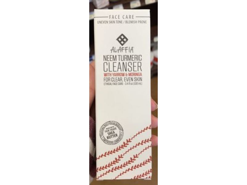 Alaffia Neem Turmeric Cleanser, Yarrow & Moringa, 3.4 fl oz/100 mL