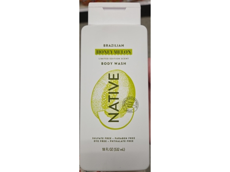 Native Body Wash, Honey Melon, 18 fl oz/532 mL