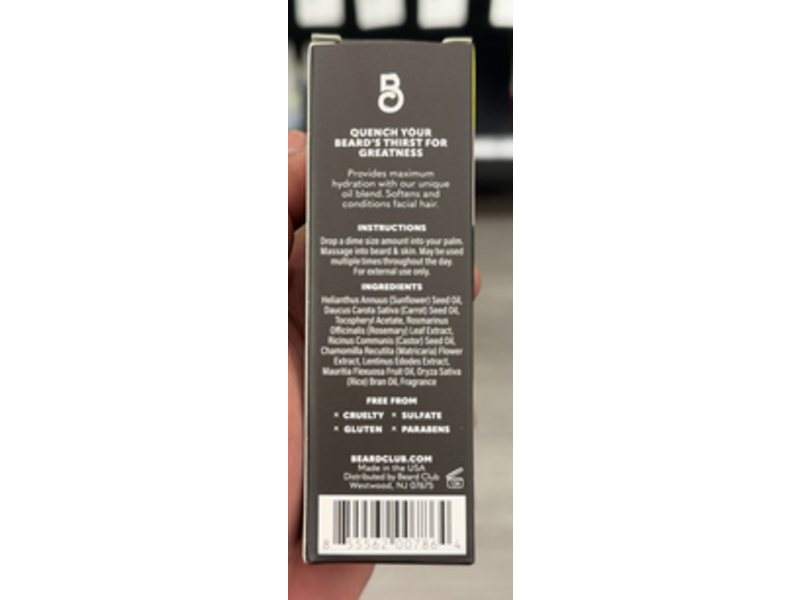 The Beard Club Beard Oil, Crisp Birch, 1 fl oz/30 mL