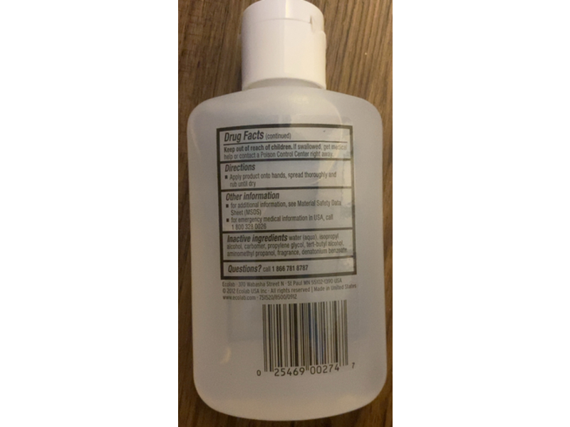 Ecolab Gel Hand Sanitizer, 4 fl oz