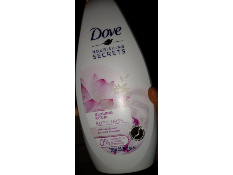Dove Nourishing Secrets Glowing Ritual Body Wash, Louts Flower Extract & Rice Water, 25.36 fl oz/750 mL