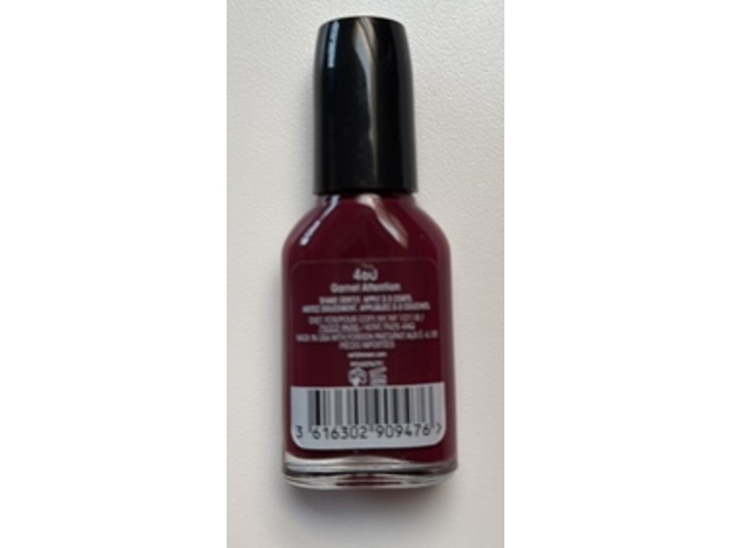Sally Hansen Hard As Nails Nail Polish, Garnet Attention, 0.45 fl oz/13.3 mL