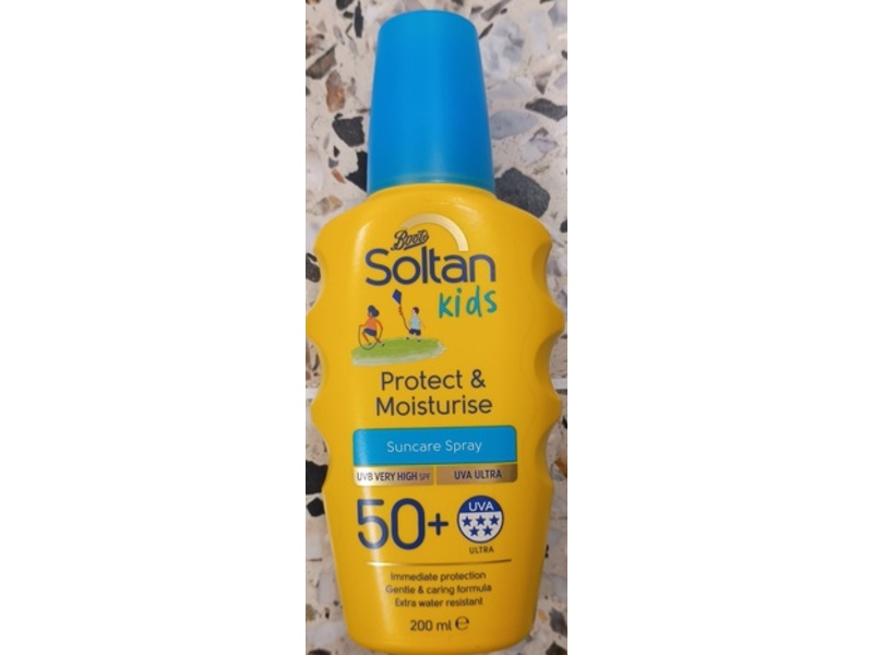 Boots Soltan Kids Protect & Moisture Suncare Spray, SPF 50+, 200 mL