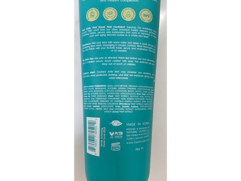 Tree To Tub Gentle Exfoliating Facial Scrub, Fragrance Free, 4.1 fl oz/120 mL