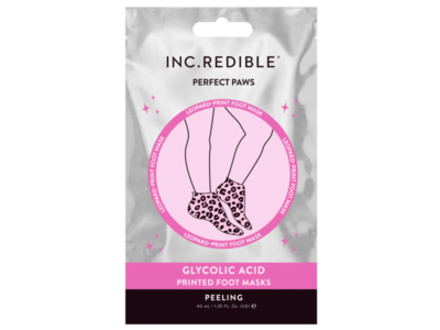 Inc.Redible Leopard Print Foot Mask, Glycolic Acid, 1.35 fl oz/40 mL
