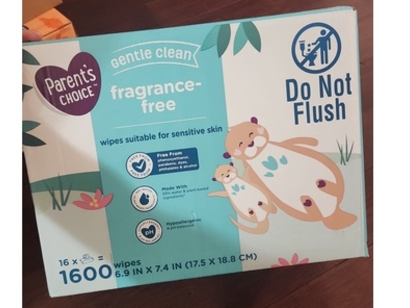 Parent's Choice Gentle Clean Wipes, 1600 Count