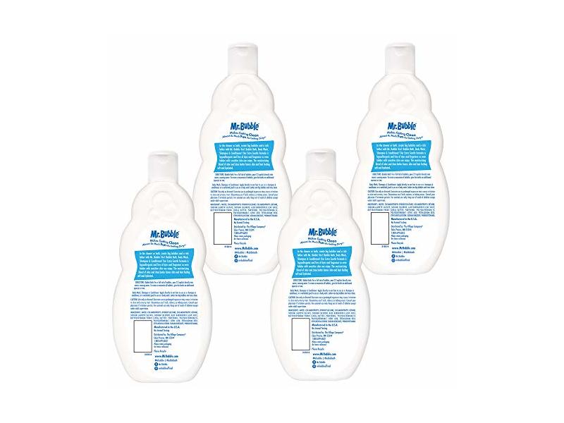 Mr. Bubble 4 in 1 Bubble Bath, Body Wash, Shampoo & Conditioner, 16 fl oz / 473 ml, Pack of 4