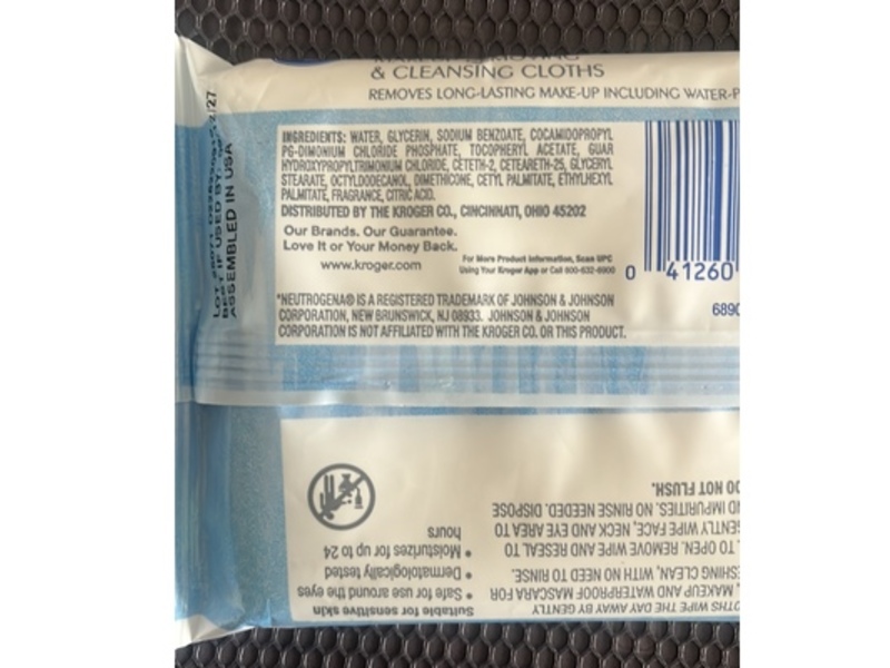 Kroger Makeup Removing & Cleansing Cloths, 10 Count