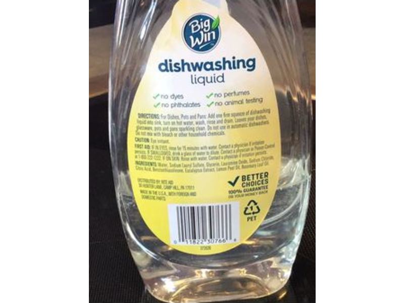 Big Win Dish Liquid, Lemon Eucalyptus, 19.4 fl oz/573 mL