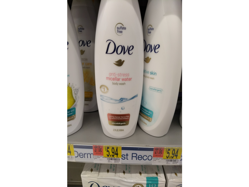 Dove Anti-Stress Micellar Water Body Wash, 22 fl oz/650 mL