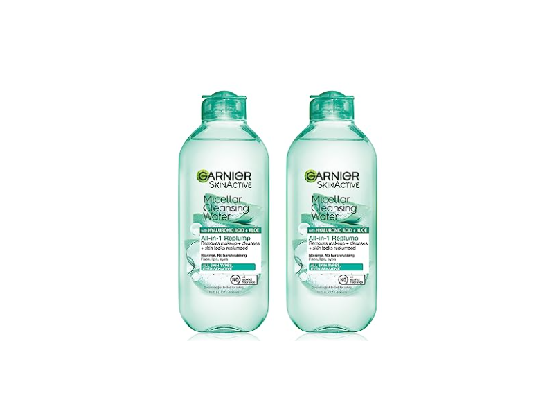 Garnier Skin Active Micellar Cleansing Water, 13.5 fl oz/400 mL, 2 Count