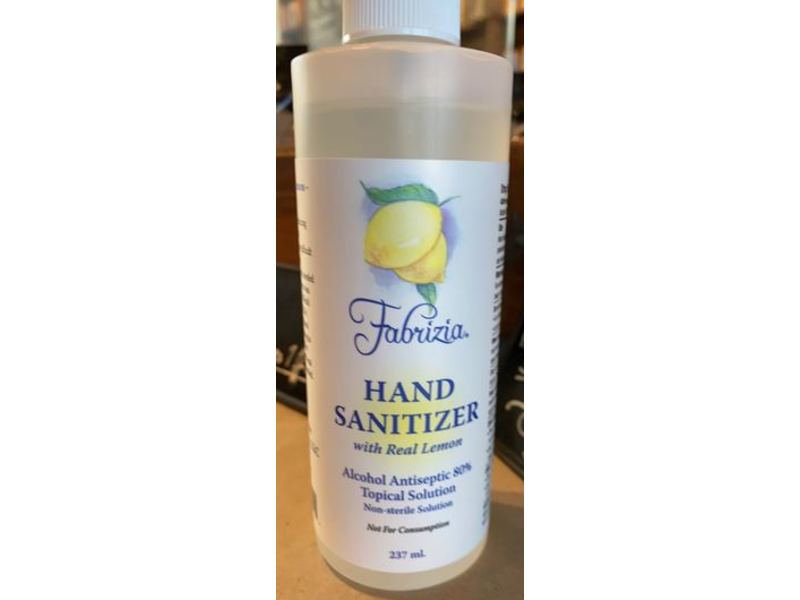 Fabrizia Hand Sanitizer, Real Lemon, 237 mL