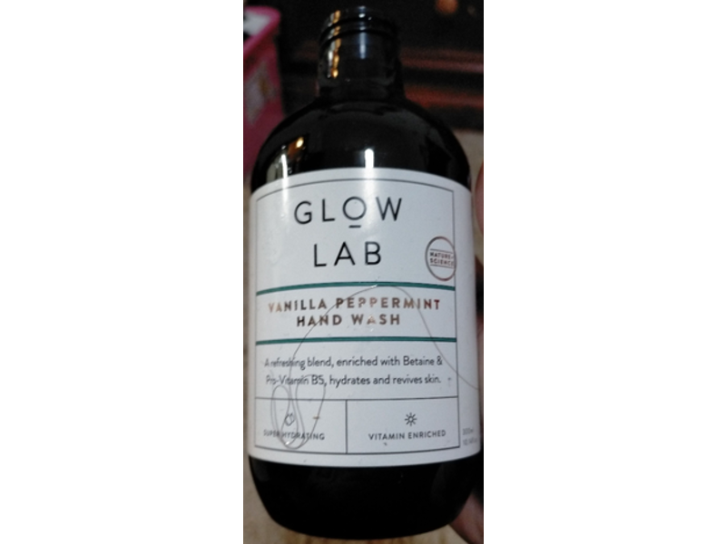 Glow Lab Hand Wash, Vanilla Peppermint, 10.14 fl oz/300 ml