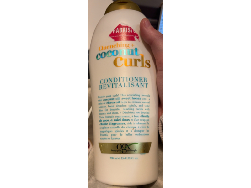 Ogx Quenching + Coconut Curls Conditioner, 25.4 fl oz/750mL