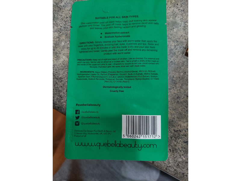 Que Bella Reviving Watermelon Peel-Off Mask