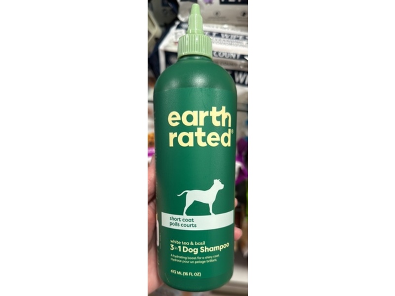 Earth Rated 3-In-1 Dog Shampoo, White Tea & Basil Scent, 16 fl oz/472 mL