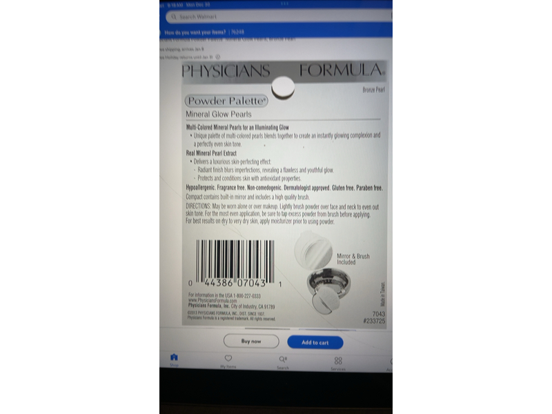 Physicians Formula Mineral Glow Pearls Powder Palette, 7043 Bronze Pearl, 0.28 oz/8 g