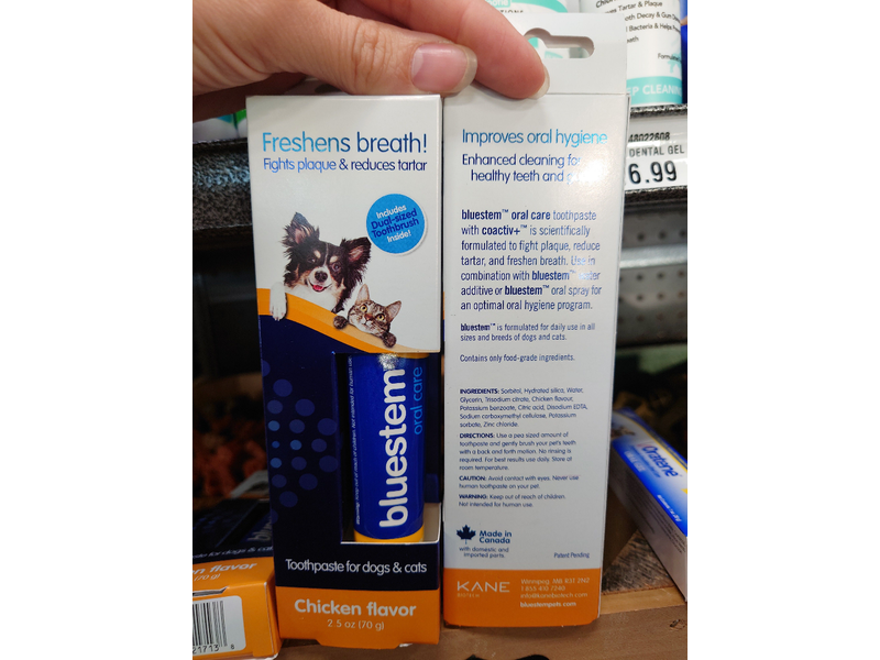 Bluestem Freshens Breath Toothpaste For Dogs & Cats, Chicken Flavour, 2.5 oz/70 g