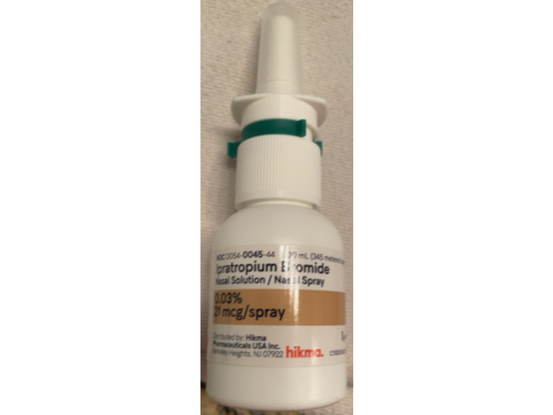 Ipratropium Bromide Nasal Solution/Spray, 0.03 %, Hikma, (Rx)