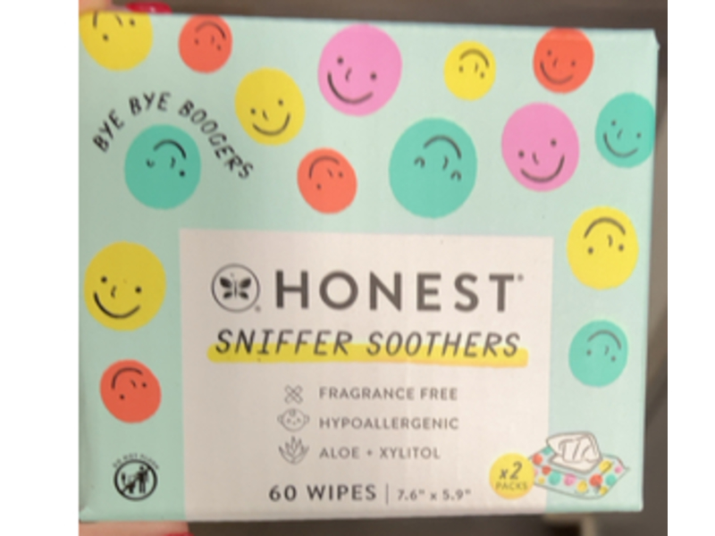 Honest Sniffer Soothers Wipes, 60 Count, Pack Of 2