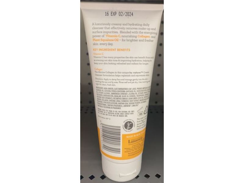 By Nature Brightening + Hydrating Cream Cleanser, Vitamin C + Collagen, 7 oz/200 g