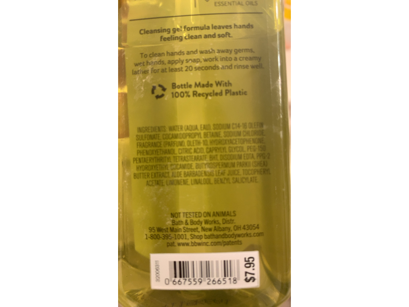 Bath & Body Works Cleansing Gel Hand Soap, Island Margarita, 8 fl oz / 236 mL