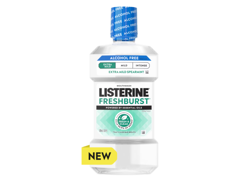 Listerine Freshburst Mouthwash, Alcohol Free, Extra Mild Spearmint, 500 mL