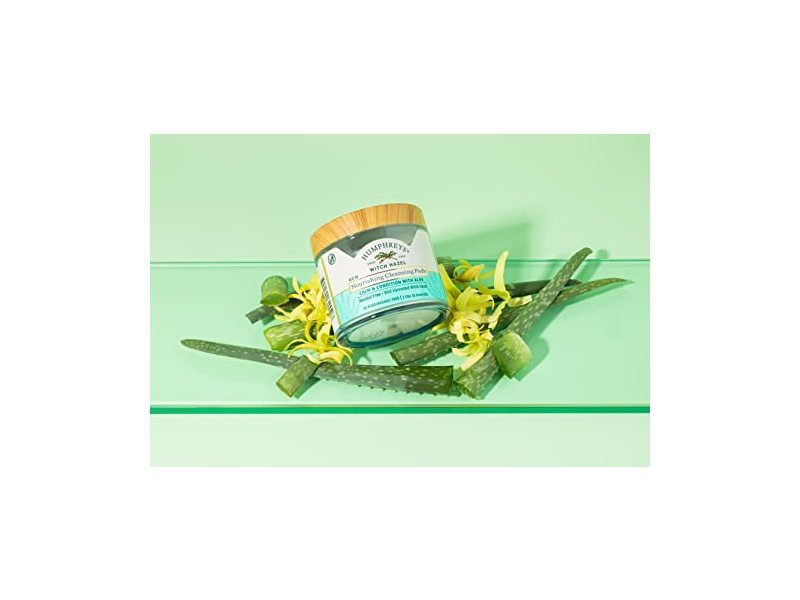 Humphreys Nourishing Witch Hazel Cleansing Pads, Aloe, 60 Counts