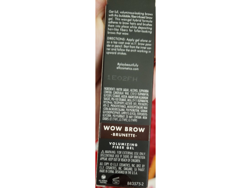 e.l.f. Wow Brow Volumizing Gel, Brunette, 0.12 oz/3.5 g