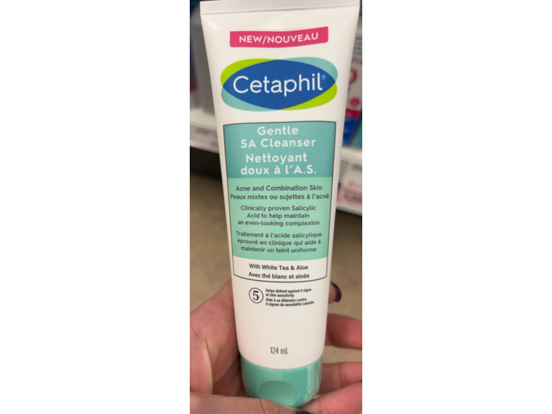 Cetaphil Gentle Sa Cleanser, White Tea & Aloe, 124 mL