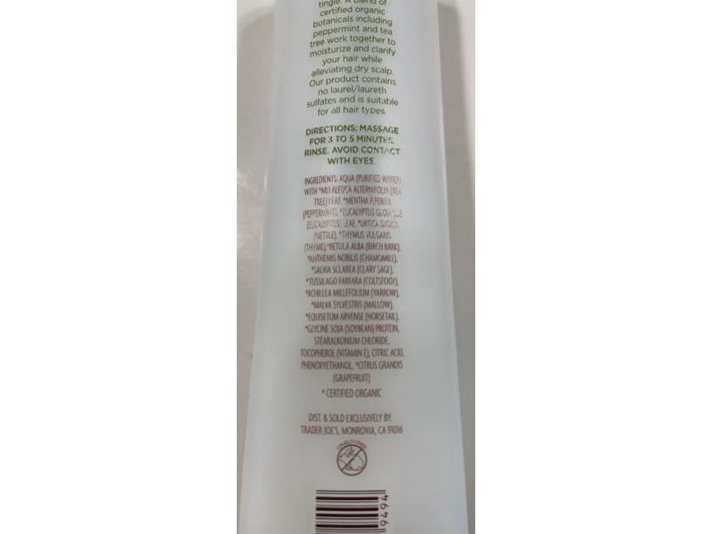 Trader Joe's Tea Tree Tingle Conditioner , Peppermint Eucalyptus, 16 fl oz/473 mL, Pack Of 2