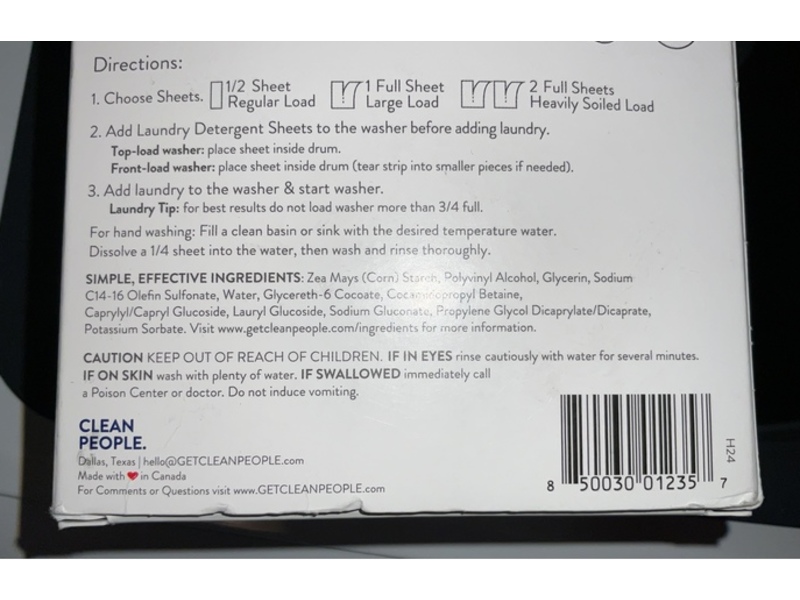 Clean People. Laundry Detergent Sheets, Fragrance Free, 96 Loads, 86 Count, Pack Of 2