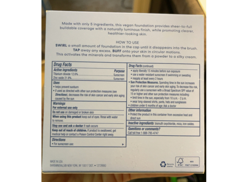 bareMinerals Original Loose Mineral Foundation, SPF 15, Medium Beige 12, 0.6 oz/18 g