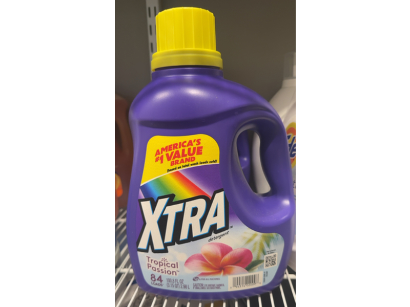 Xtra Laundry Liquid Detergent, Tropical Passion, 84 Loads, 100.8 fl oz/2.98 L