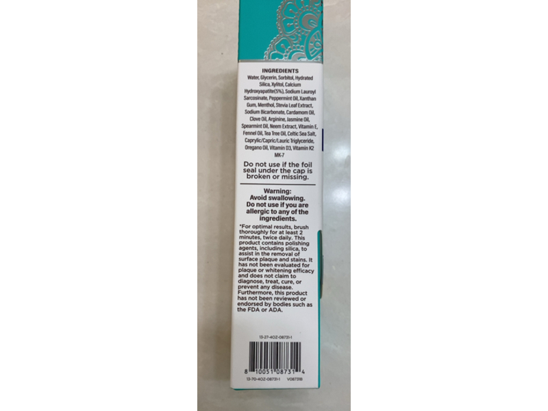 Guru Nanda Toothpaste, Coco-Mint Jasmine, 4.2 oz/119 g