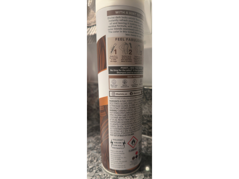 Batiste Dry Shampoo, Dark Hair, 7.62 oz/216 g