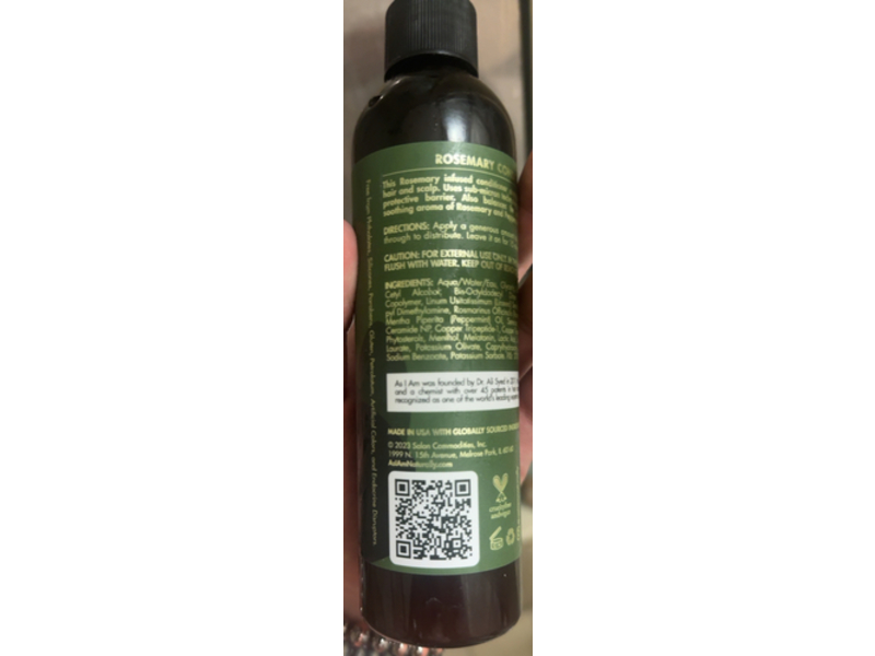 As I Am Rosemary Conditioner, 8 fl oz/237 mL