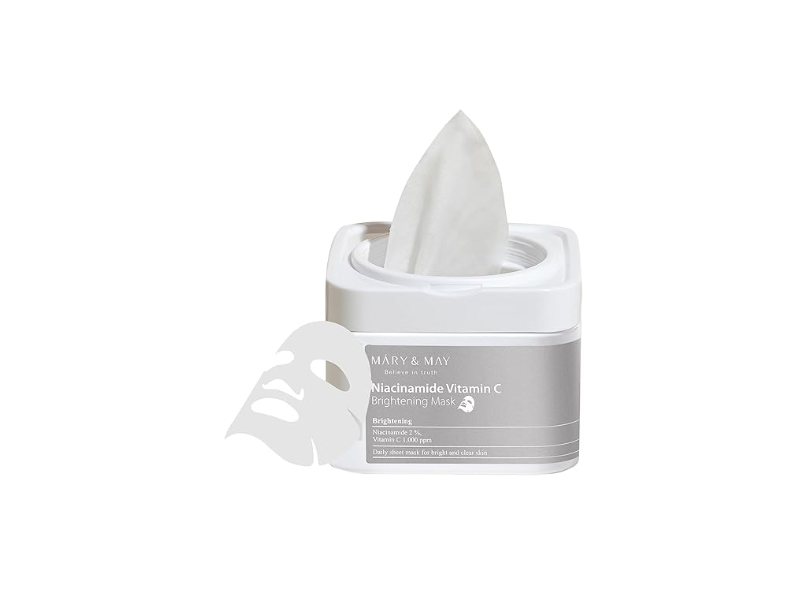 MARY & MAY Brightening Mask, Niacinamide Vitamin C, 400 g, 30 Sheets