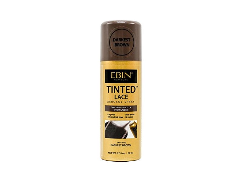 Ebin Tinted Lace Spray, Darkest Brown, 2.7 fl oz/80 mL