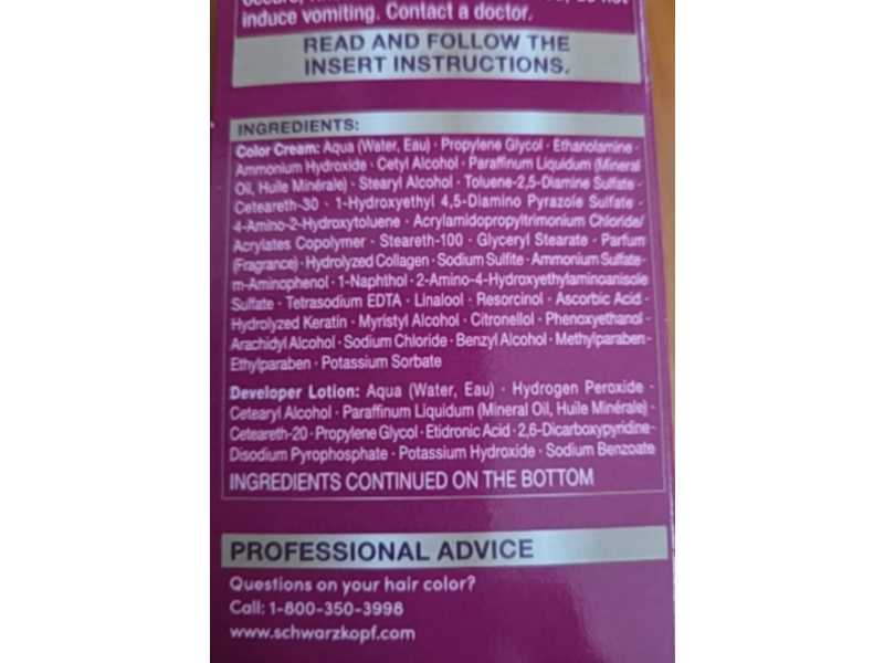 Schwarzkopf Keratin Permanent Hair Color, 1.9 Rich Caviar, 1 Application