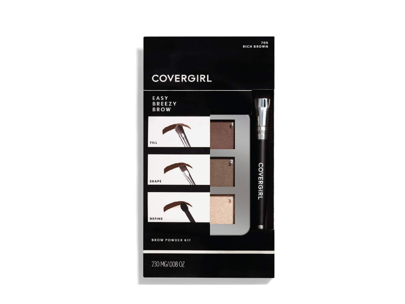 CoverGirl Easy Breezy Brow Powder Kit, 705 Rich Brown, 0.14 oz/4 g
