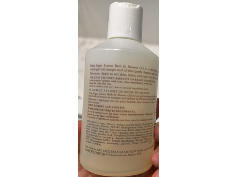 Fresh Sugar Lemon Bath & Shower Gel, Sugar & Mango Seed Oil, 10 fl oz/300 mL