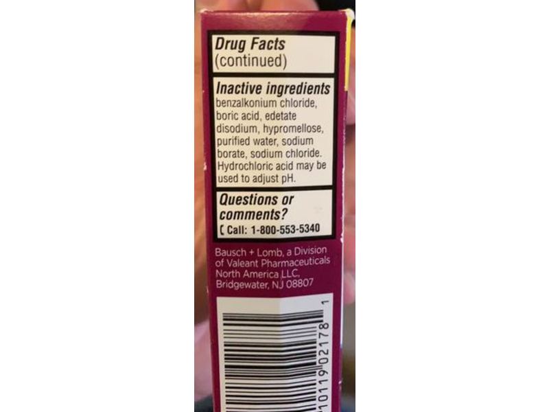 Bausch + Lomb Opcon-A Eye Allergy Relief Drops, Itching, Redness, 0.5 fl oz/15 mL, Pack Of 2