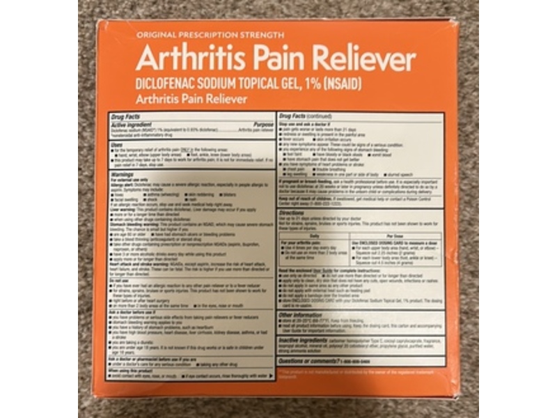 Member's Mark Original Prescription Strength Arthritis Pain Reliever Gel, 15.87 oz/450 g, 3 Count