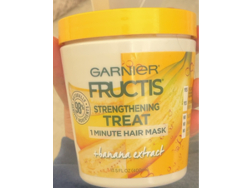 Garnier Fructis Strengthening Treat 1 Minute Hair Mask, Banana Extract, 13.5 fl oz/400 mL