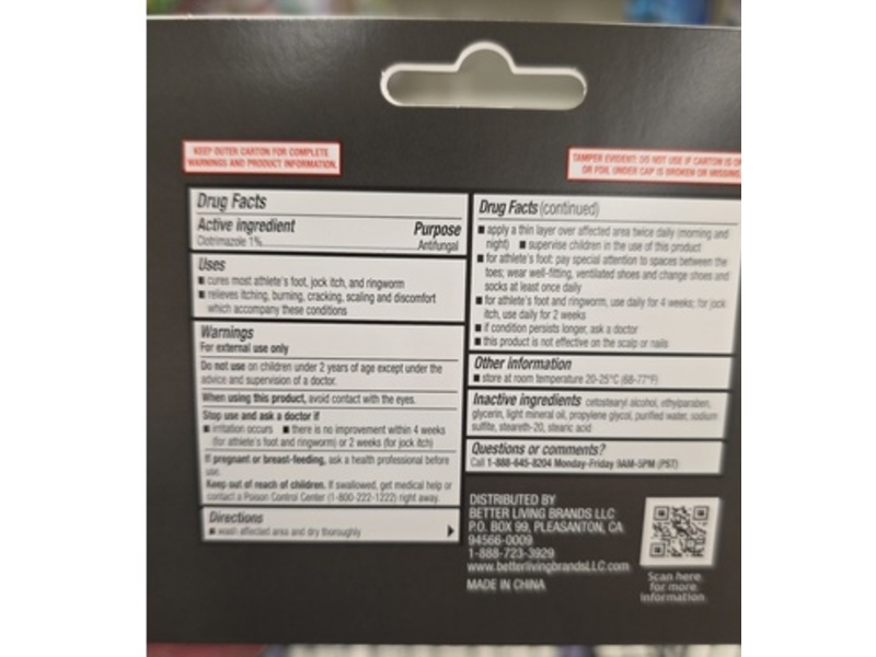Signature Care Athlete's Foot Cream, Clotrimazole 1%, 1 oz/28 g