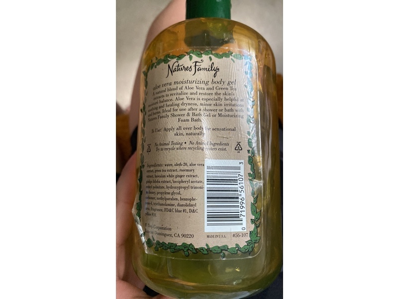 Natures Family Aloevera Moisturizing Body Gel, 24 fl oz/710 mL