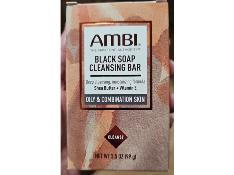 Ambi Black Soap Cleansing Bar, Shea Butter+ Vitamin E, 3.5 fl oz/99 g